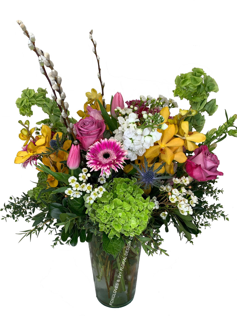 European Garden Arrangement BEST SELLER!! – Foxgloves & Ivy Floral